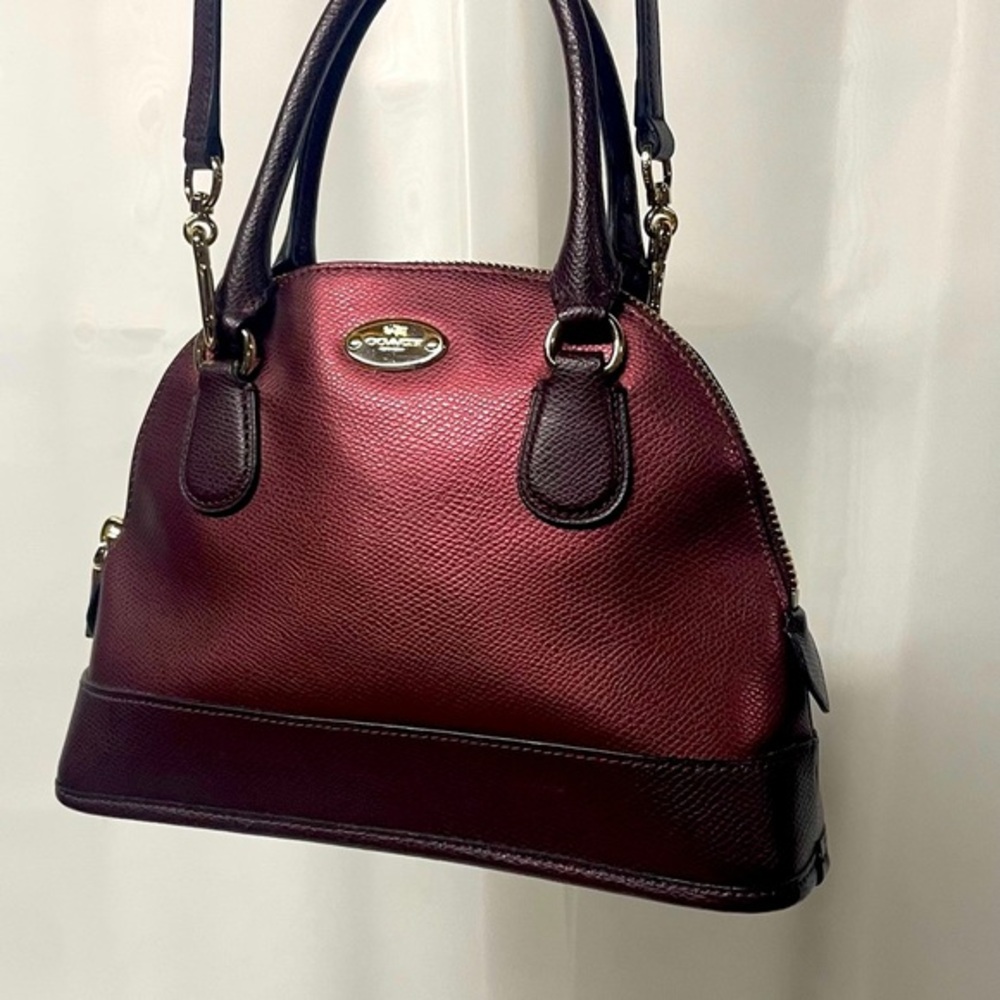 Coach Cross grain Leather  Cora Dome Satchel Crossbody